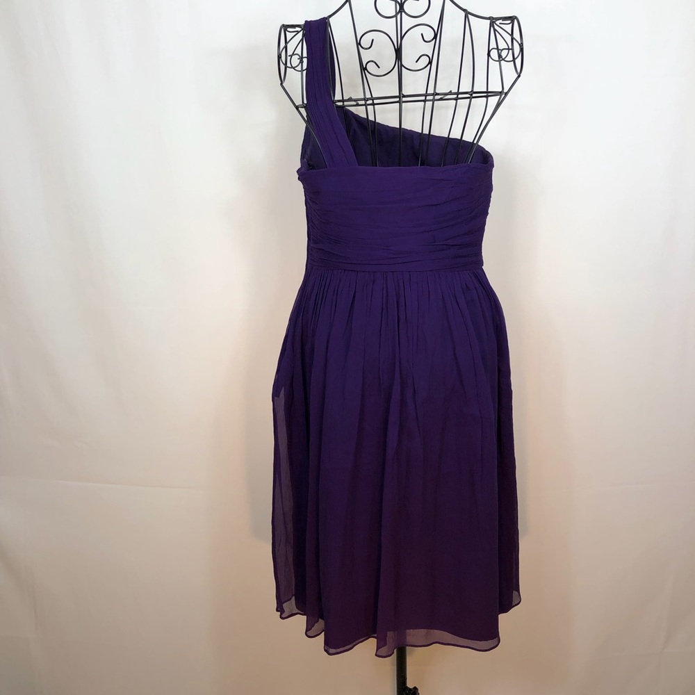 J.Crew purple silk one shoulder dress 6 - Picture 4 of 7